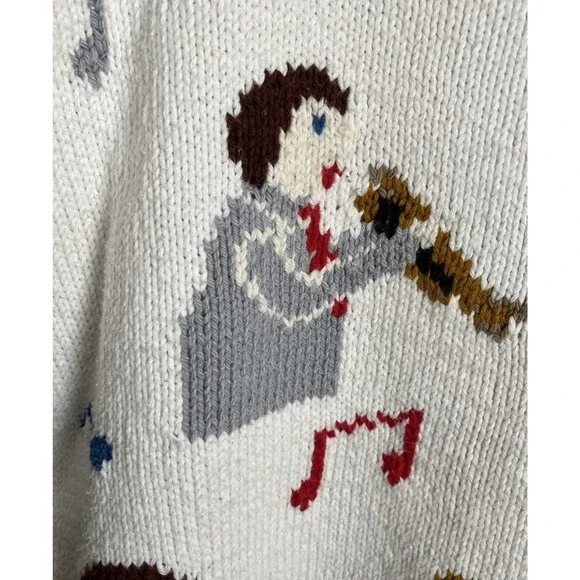 Peter Elliot Women's M? Musician Musical Notes Cotton Sweater *READ* - Picture 6 of 13